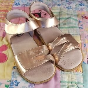 Livie & Luca Rose Gold Adjustable Leather Athena sandals HTF Size 2Y